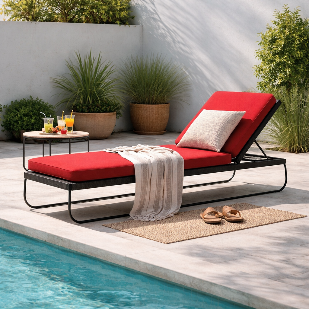 SUNLOUNGER WITH CUSHION (AHO/047/011)