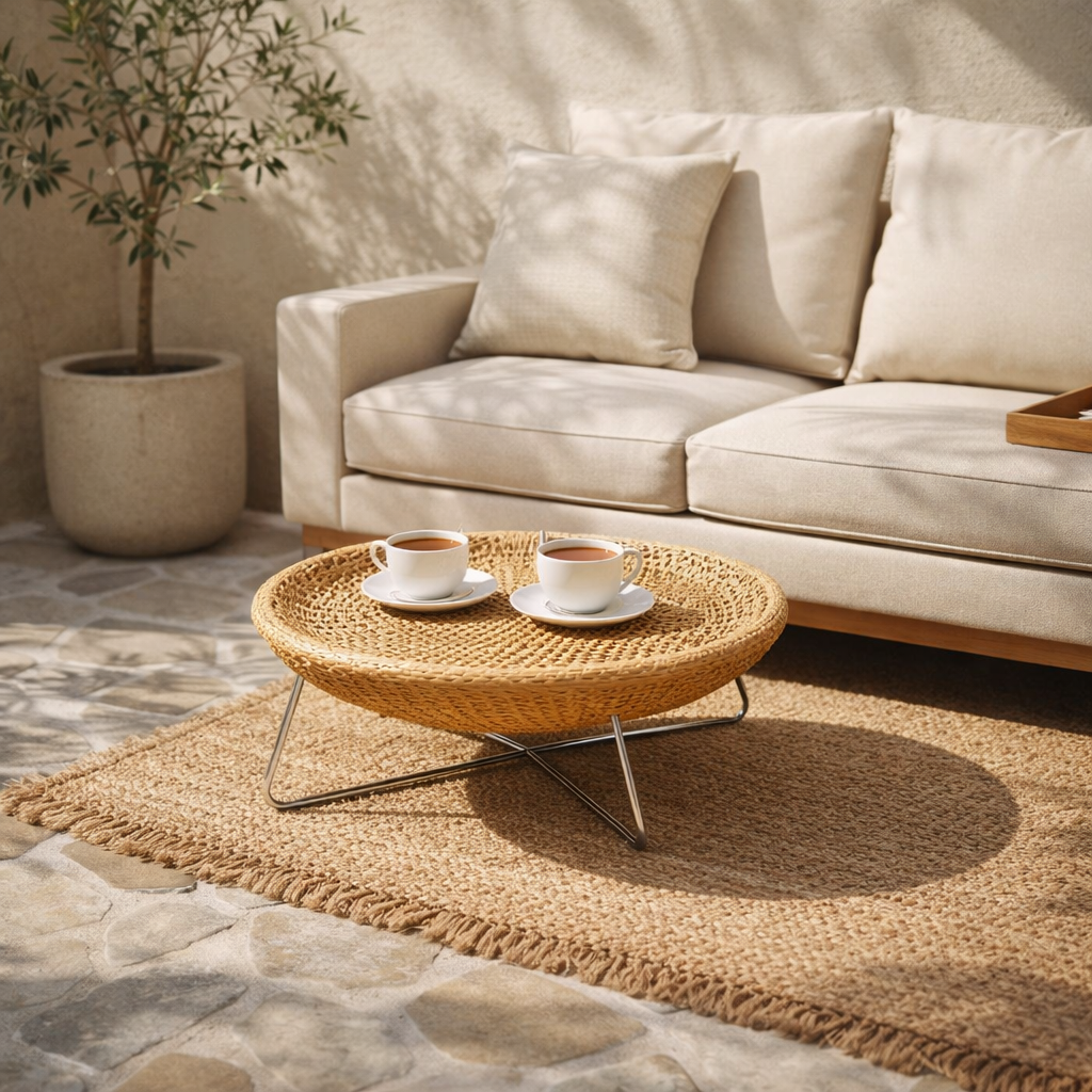 TEA TABLE WITH GLASS TOP (AHOD/203/002)
