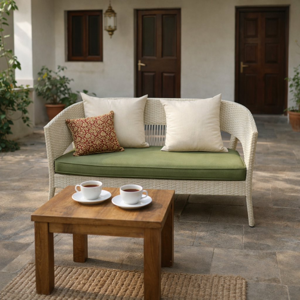 DOUBLE SEATER SOFA WITH CUSHION (AHOL/605/002)