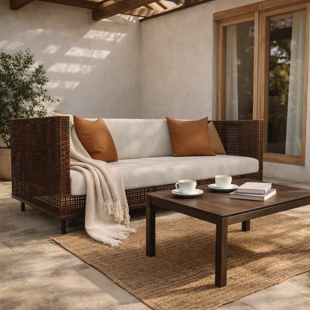 THREE SEATER SOFA WITH CUSHION (AHO/003/007)