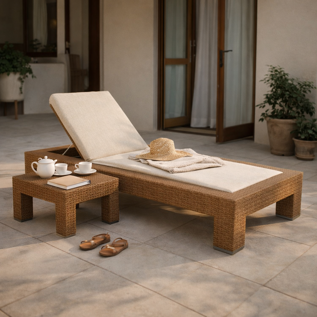 SUN LOUNGER WITH CUSHION (AHO/006/010)