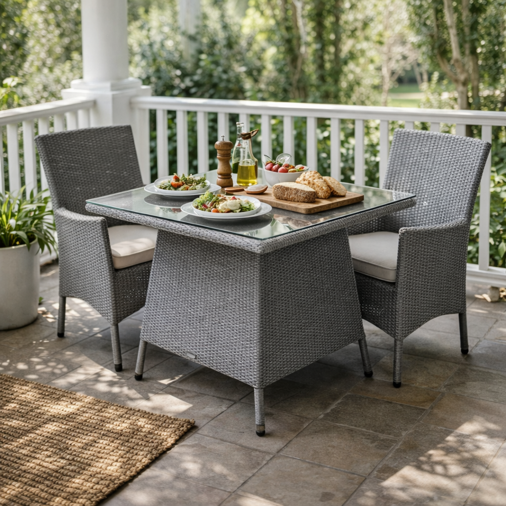 DINING TABLE WITH GLASS TOP (AHOD/124/002)