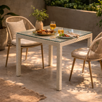 DINING TABLE WITH GLASS TOP (AHOD/141/003)
