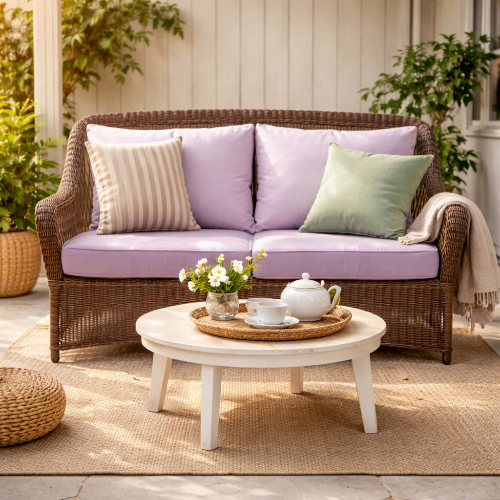 DOUBLE SEATER SOFA WITH CUSHIONS (AHOL/159/002)
