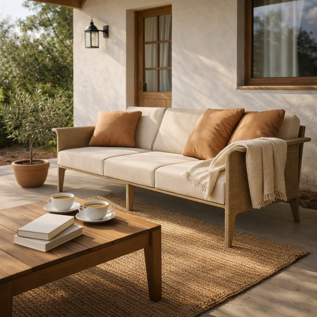 THREE SEATER SOFA WITH CUSHION (AHO/018/012)