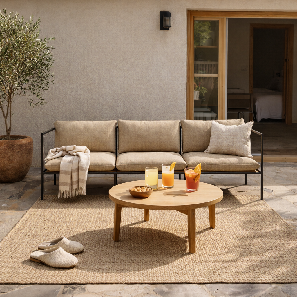 THREE SEATER SOFA WITH CUSHION (AHO/053/003)