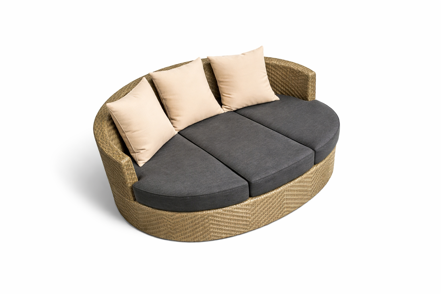 THREE SEATER SOFA WITH CUSHION (AHOL/102/001)