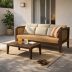 THREE SEATER SOFA WITH CUSHION (AHO/030/007)