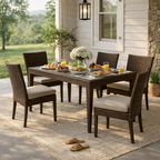 DINING TABLE WITH GLASS TOP (AHOD/145/003)