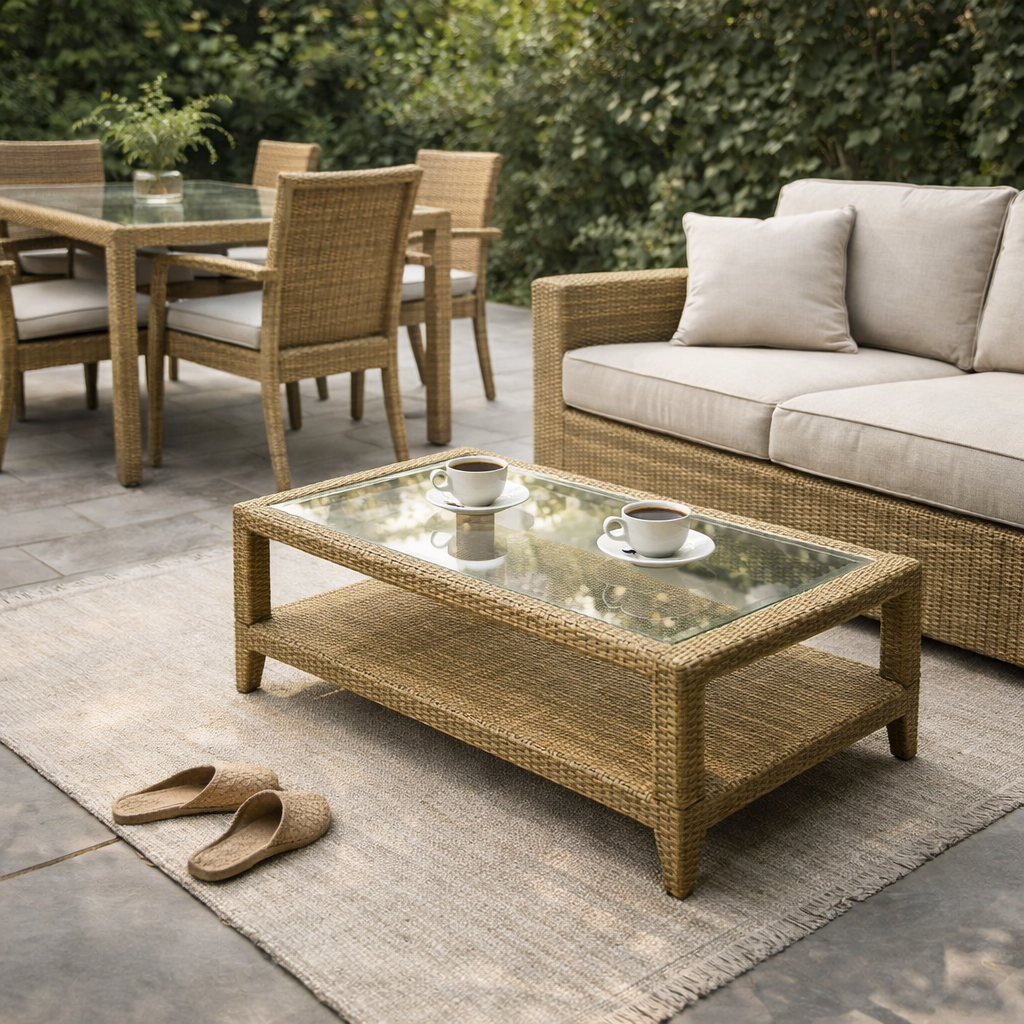 SIDE TABLE WITH GLASS TOP (AHOL/133/005)