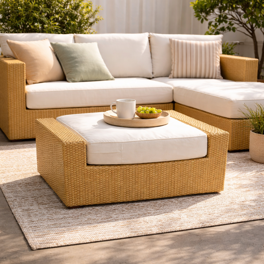 OTTOMAN WITH CUSHION (AHOL/100/006)