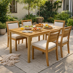 DINING TABLE WITH TEAK WOOD TOP (AHO/043/004)