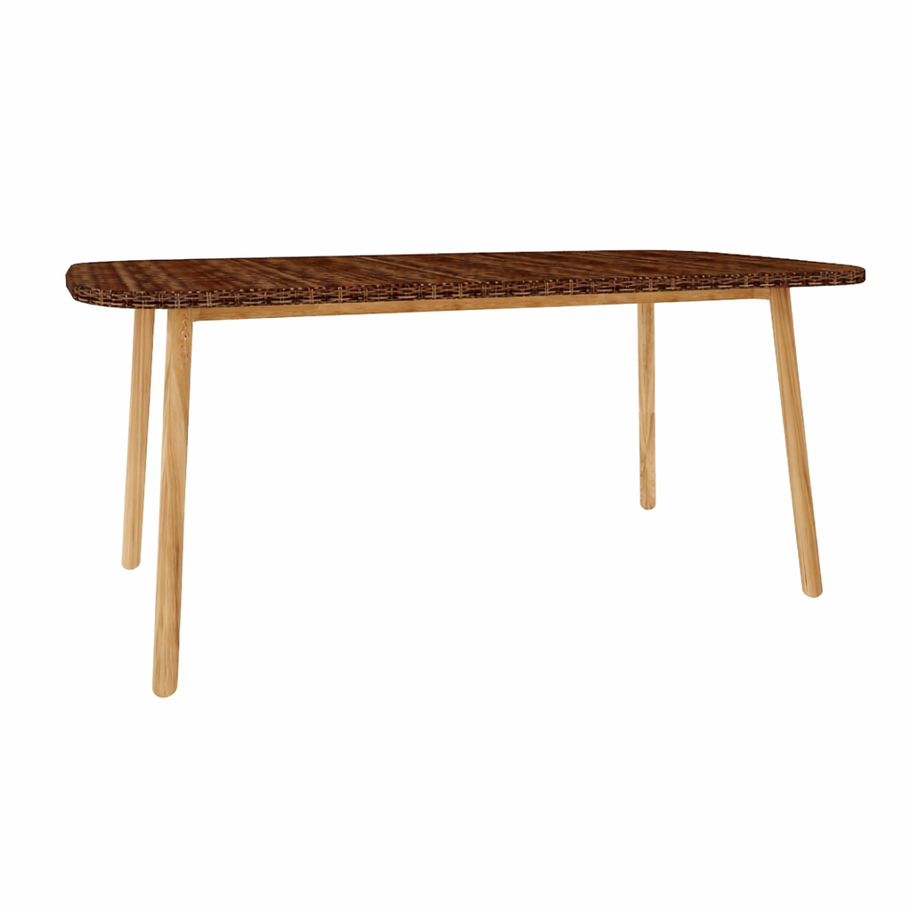 RECTANGULAR DINING TABLE WITH GLASS TOP (AHO/016/008)