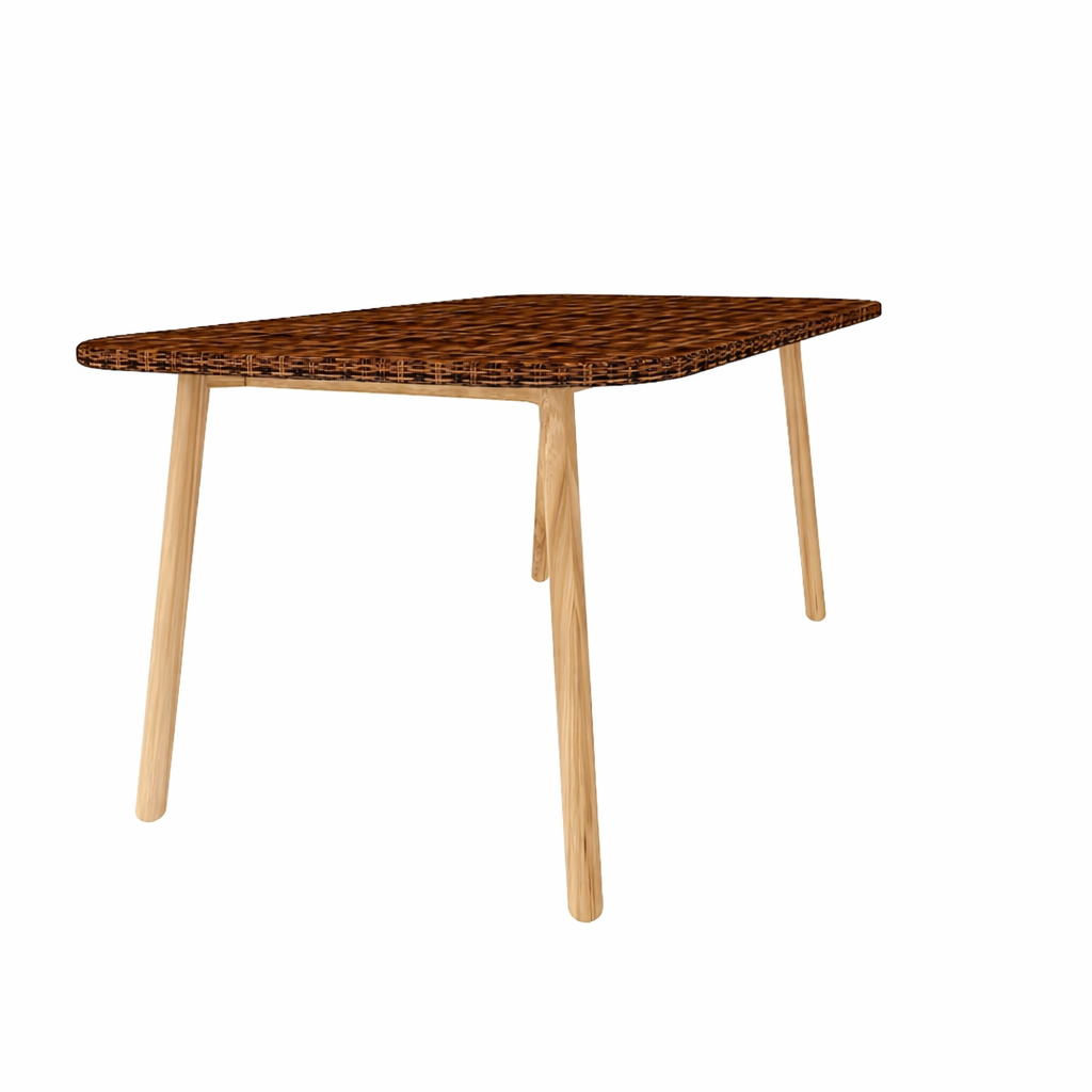 RECTANGULAR DINING TABLE WITH GLASS TOP (AHO/016/008)