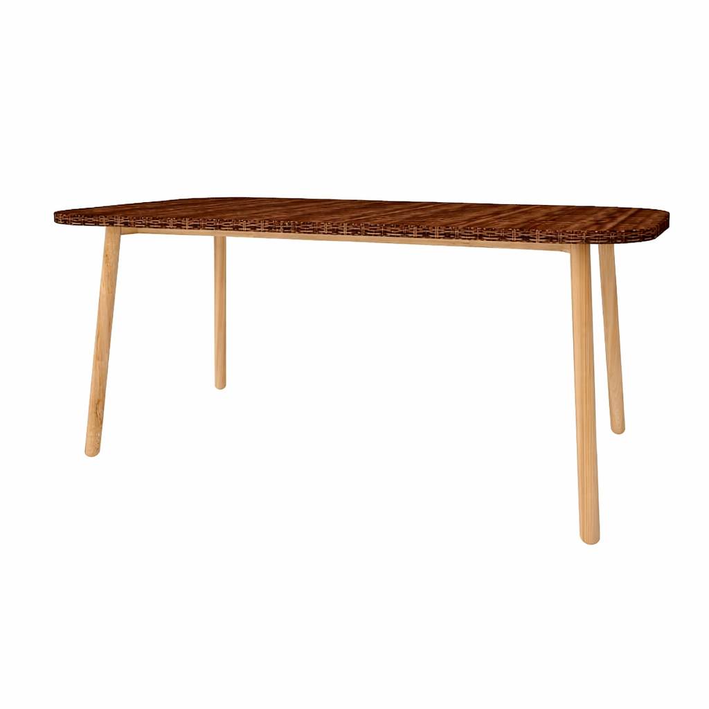 RECTANGULAR DINING TABLE WITH GLASS TOP (AHO/016/008)