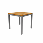 SQUARE BISTRO TABLE 80 X 80 CM. WITH TEAK WOOD TOP (AHO/042/007)