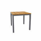 SQUARE BISTRO TABLE 80 X 80 CM. WITH TEAK WOOD TOP (AHO/042/007)