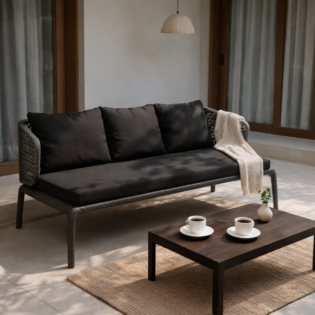THREE SEATER SOFA WITH CUSHION (AHO/048/009)