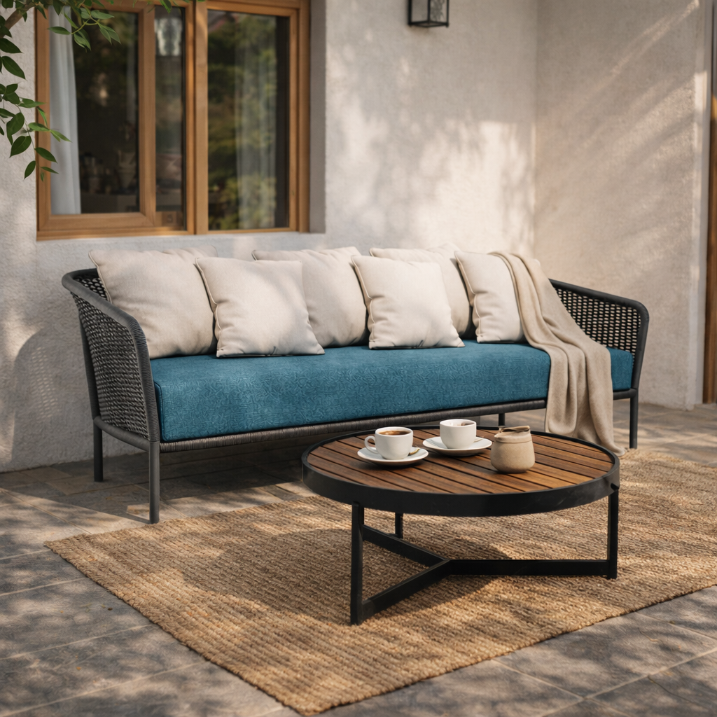 THREE SEATER SOFA WITH CUSHION (AHO/051/006)