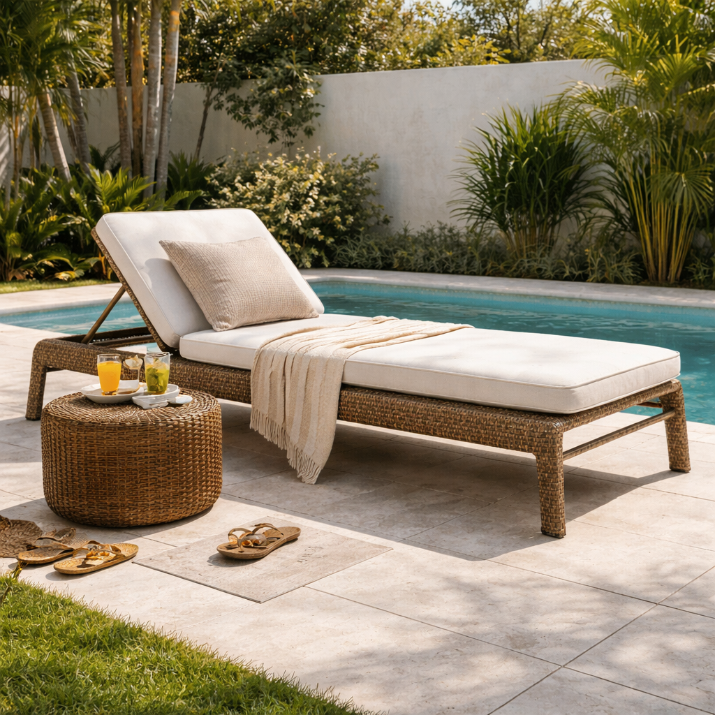SUNLOUNGER WITH CUSHION (AHO/048/015)