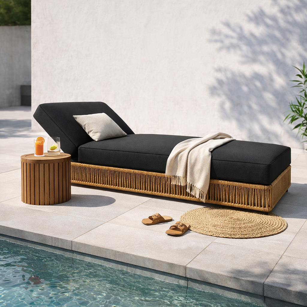 SUNLOUNGER WITH CUSHION (AHO/057/010)