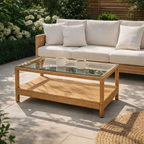 CENTER TABLE WITH GLASS TOP (AHOL/412/004)
