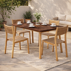 RECTANGULAR DINING TABLE WITH GLASS TOP (AHO/016/008)
