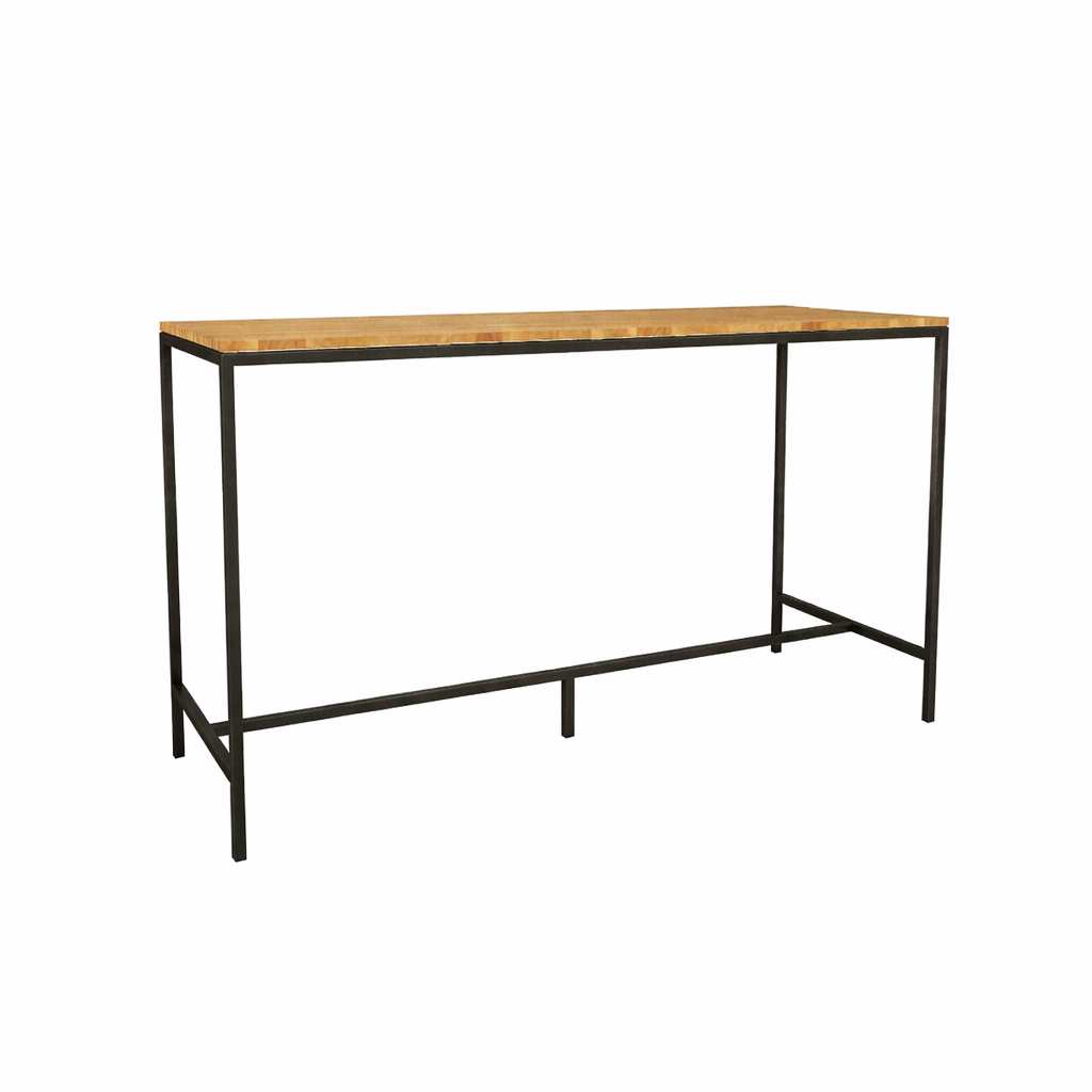 HIGH BAR TABLE WITH TEAK WOOD TOP (AHO/045/014)