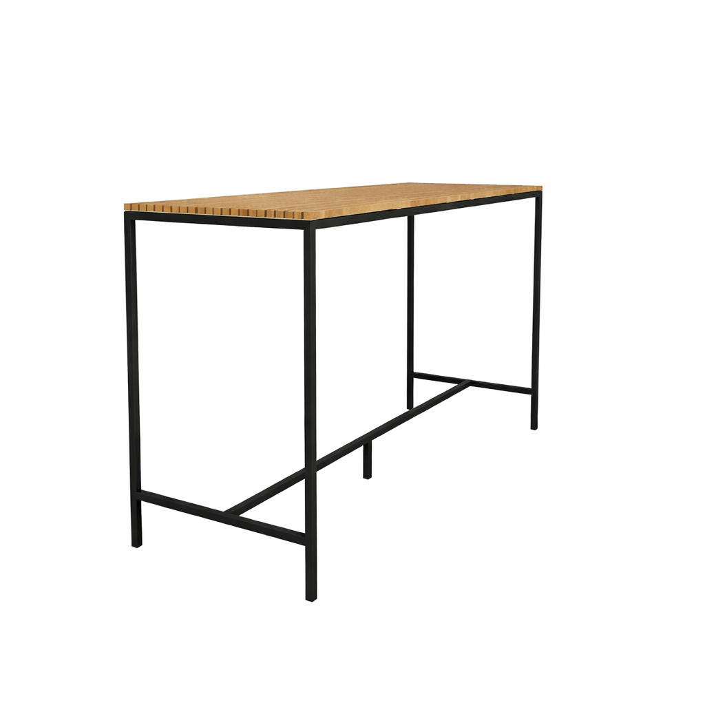 HIGH BAR TABLE WITH TEAK WOOD TOP (AHO/045/014)