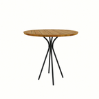 ROUND BISTRO TABLE 80 CM. WITH TEAK WOOD TOP (AHO/042/006)