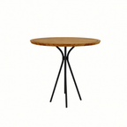 ROUND BISTRO TABLE 80 CM. WITH TEAK WOOD TOP (AHO/042/006)