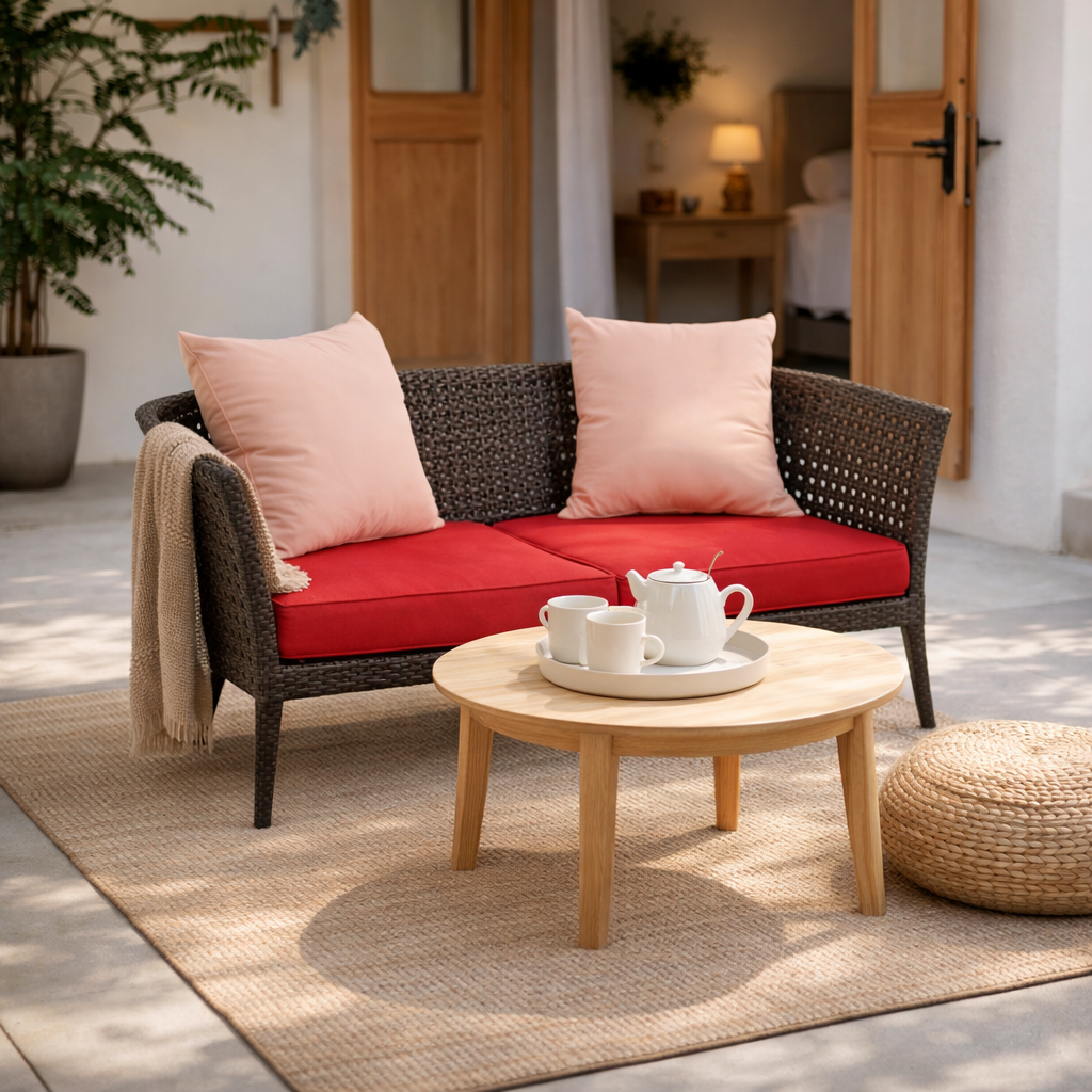 DOUBLE SEATER SOFA WITH CUSHION (AHOL/184/002)