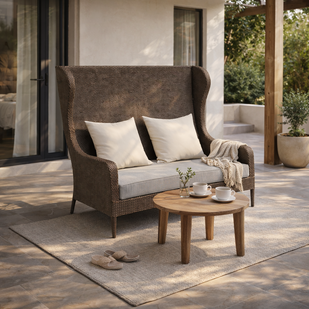 DOUBLE SEATER SOFA WITH CUSHIONS (AHOL/190/001)