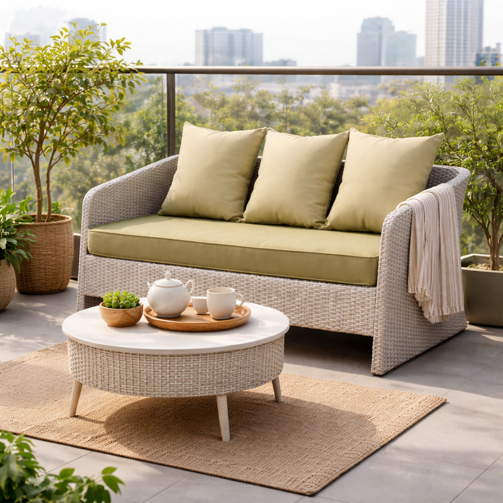 DOUBLE SEATER SOFA WITH CUSHIONS (AHOL/191/001)
