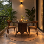 ROUND DINING TABLE WITH GLASS TOP (AHO/025/003)