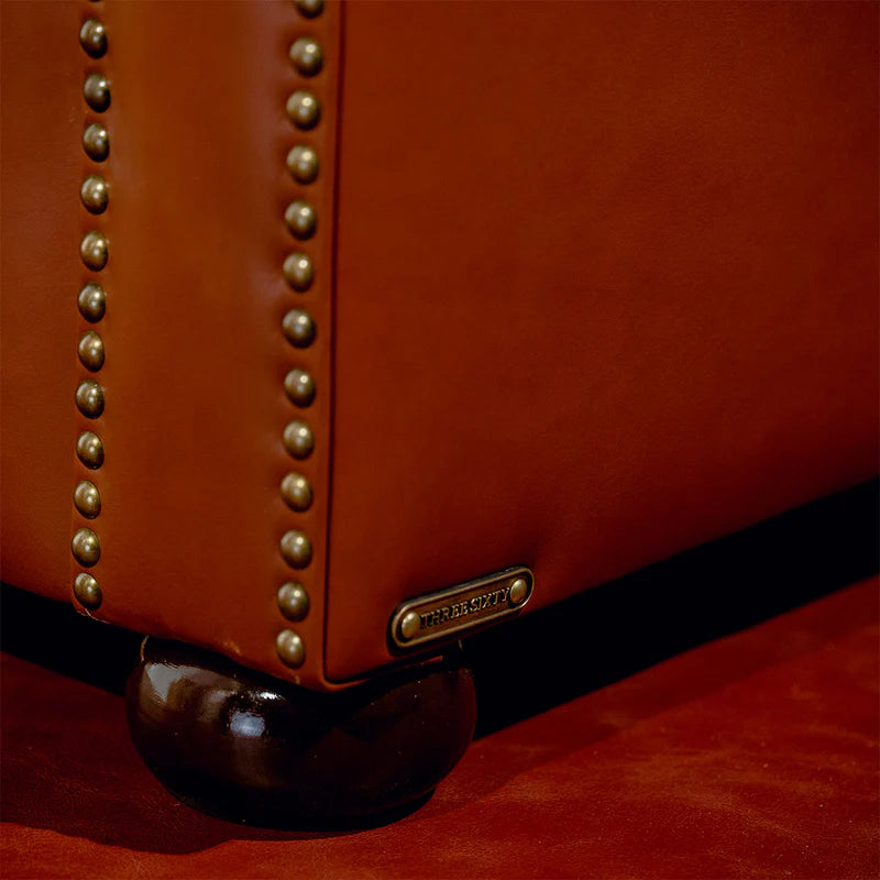 Brand New Tan Leather Chesterfield Two-Seater Sofa