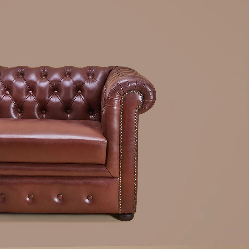 Brand New Vintage Luxe Leather Lounge Chair – Cognac Brown