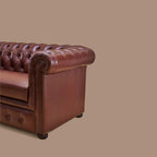 Brand New Vintage Luxe Leather Lounge Chair – Cognac Brown