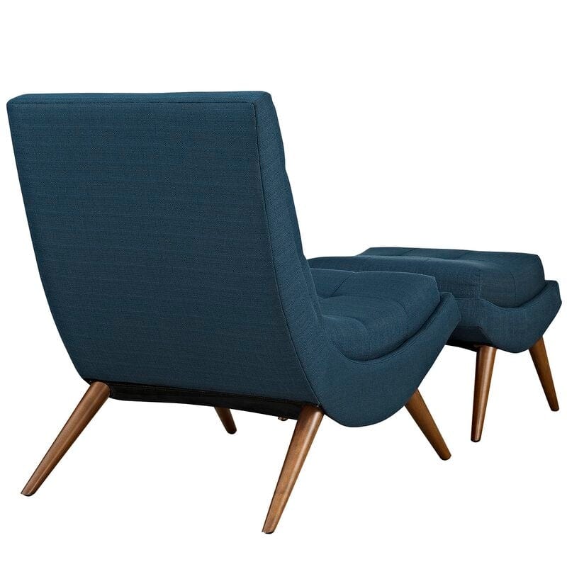 Luxe Tufted Lounge Chair with Ottoman