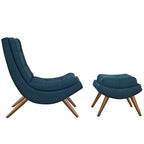 Luxe Tufted Lounge Chair with Ottoman