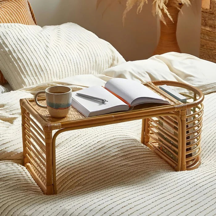 Bed Study Table with Blissful Rattan Design