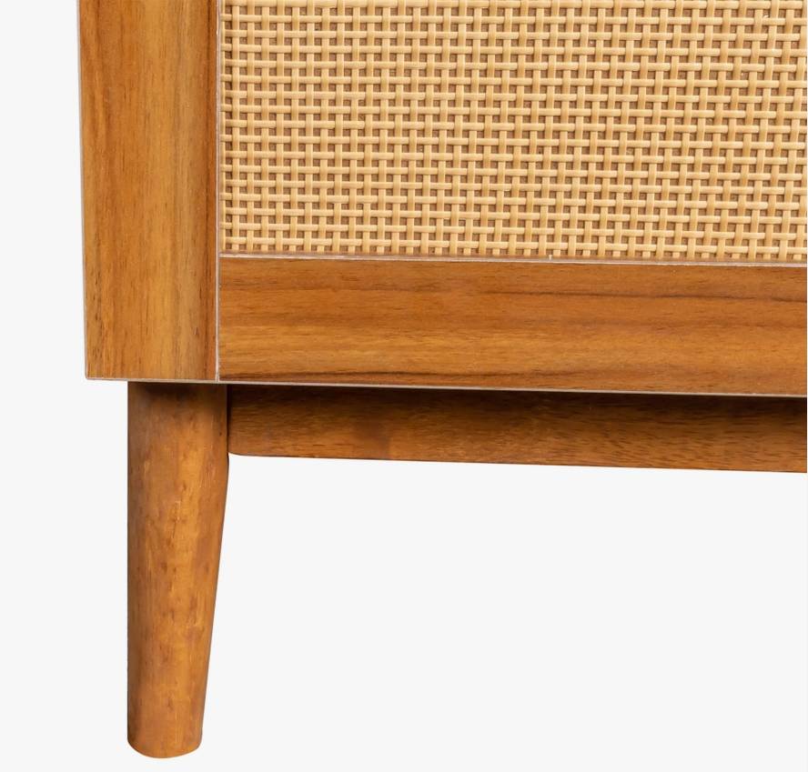 Sheesham Wood Farmhouse Wicker Sideboard