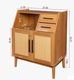 Sheesham Wood Farmhouse Wicker Sideboard