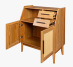 Sheesham Wood Farmhouse Wicker Sideboard