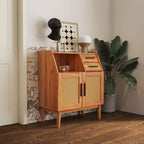 Sheesham Wood Farmhouse Wicker Sideboard