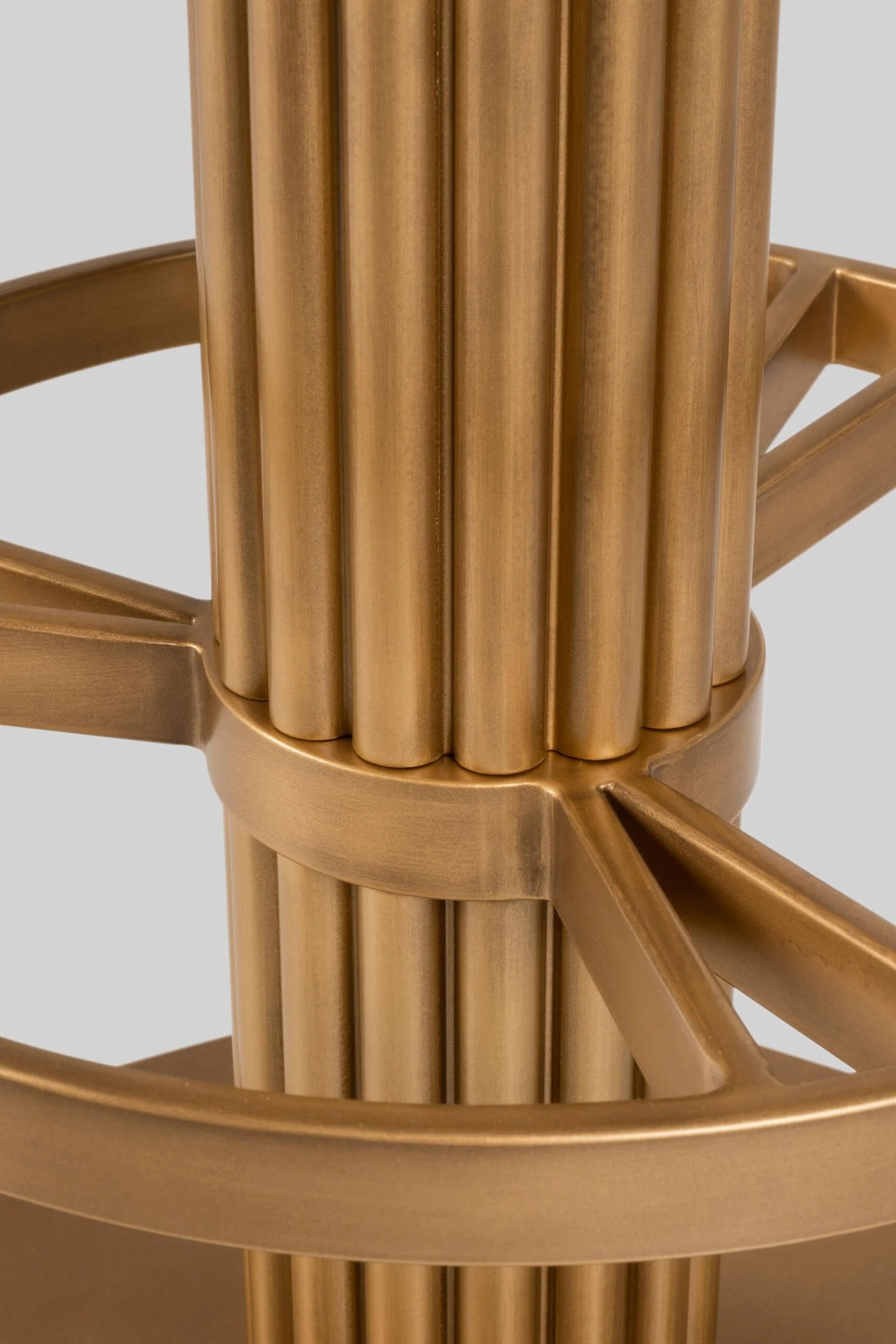 Art Deco Flute Bar Stool (Emerald Leather)