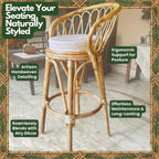Rattan Bar Chair with Zephyr Weave Cushioned Seat