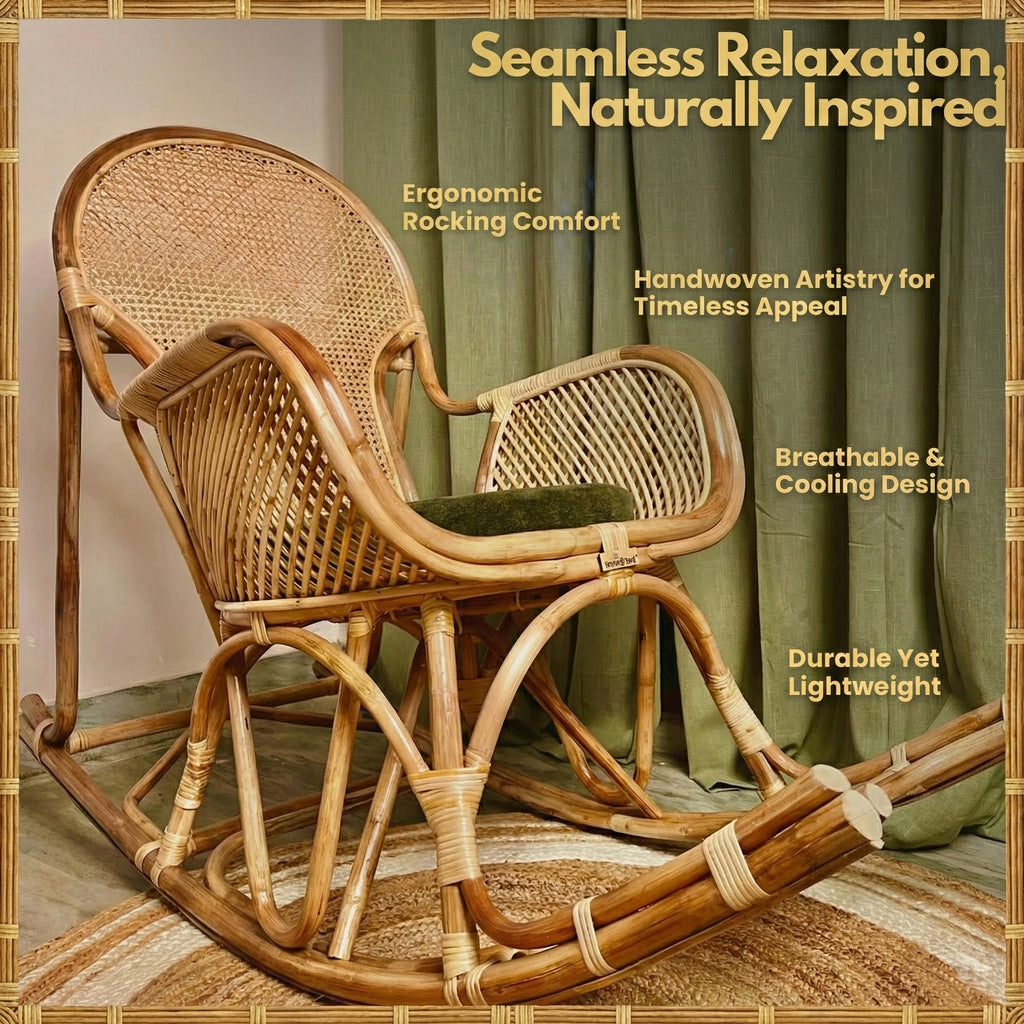 Rattan Rocking Chair | Dreamweave Handwoven Design for Indoors & Outdoors