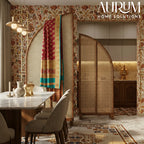 Rattan Room Divider Raindrop Reflections with Folding Panels (Per Panel)
