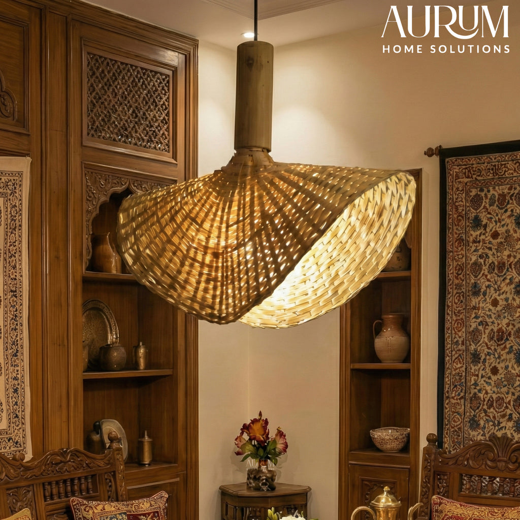 Japandi Dream Bamboo Hanging Lamp - Handwoven Pendant Light